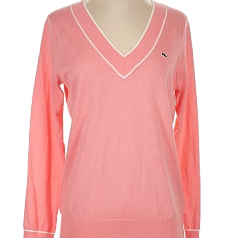 Vineyard Vines Coral V-Neck Sweater
